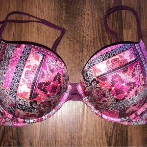 Victoria’s Secret Push-Up Bra in size 36D sexy pink and purple